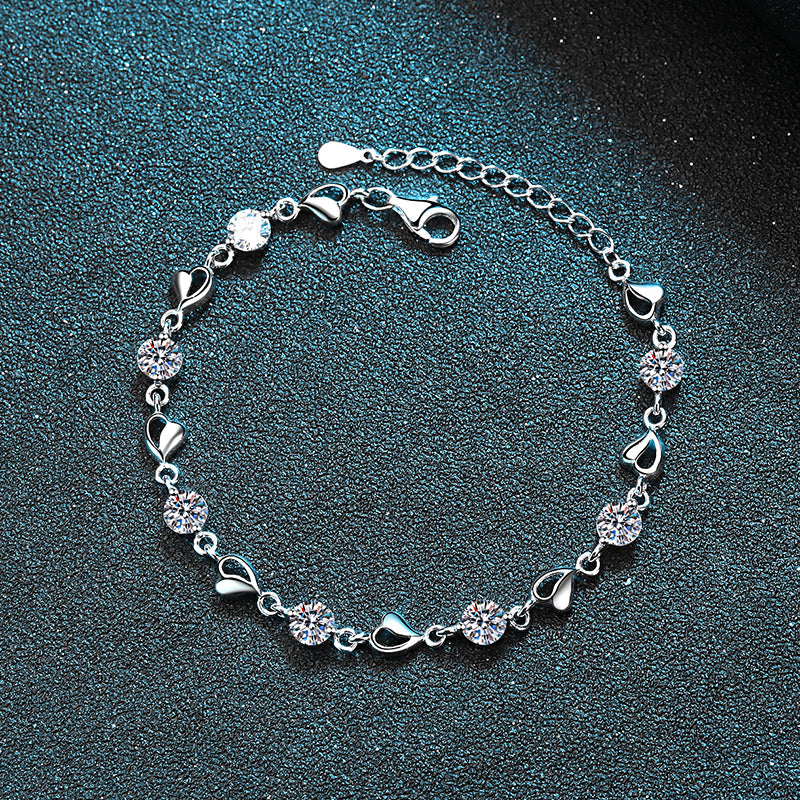 3.5 CT MOISSANITE Diamond Bracelet, Elegant Sterling Silver Adjustable Women Bracelet Wedding Jewelry Xaxe.com