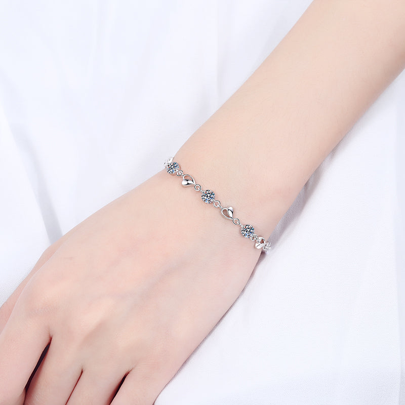 3.5 CT MOISSANITE Diamond Bracelet, Elegant Sterling Silver Adjustable Women Bracelet Wedding Jewelry Xaxe.com