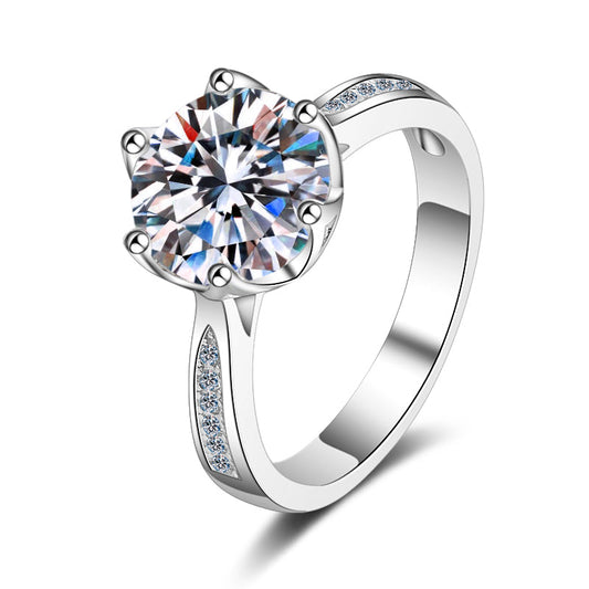 3 CT MOISSANITE Diamond Engagement Solitaire Ring, 925 Silver, Elegant Wedding Ring, Platinum Plated, Passes Diamond Tester az113 Xaxe.com
