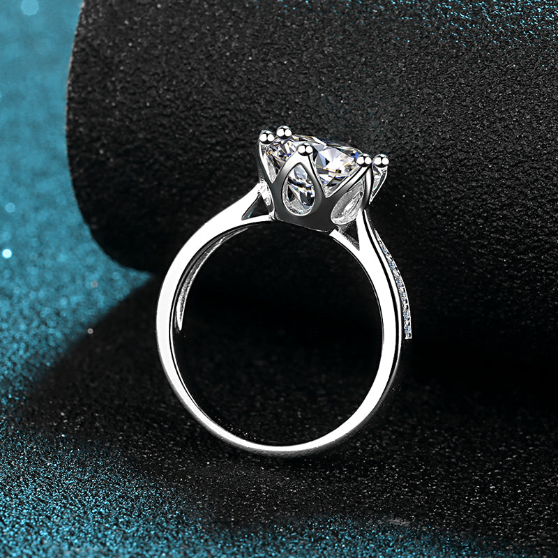 3 CT MOISSANITE Diamond Engagement Solitaire Ring, 925 Silver, Elegant Wedding Ring, Platinum Plated, Passes Diamond Tester az113 Xaxe.com