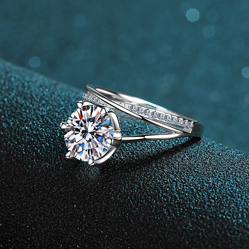 3 CT MOISSANITE Diamond Engagement solitaire  Ring, 925 Silver, wedding ring, Platinum Plated, Passes Diamond Tester az109 Xaxe.com