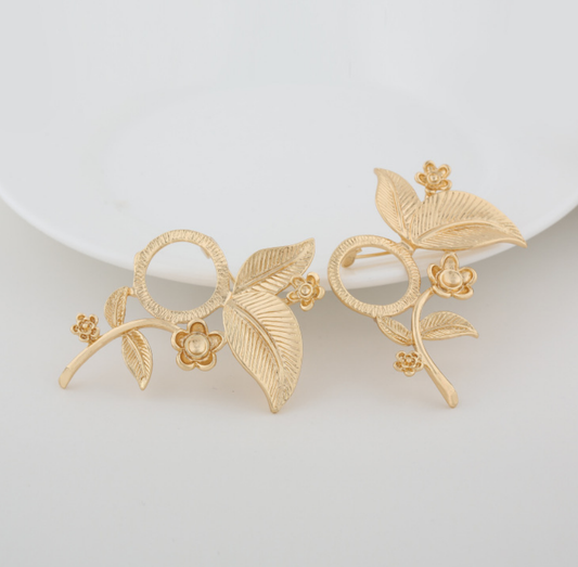 3 pcs 24k gold plated brass cubic rose pin Xaxe.com