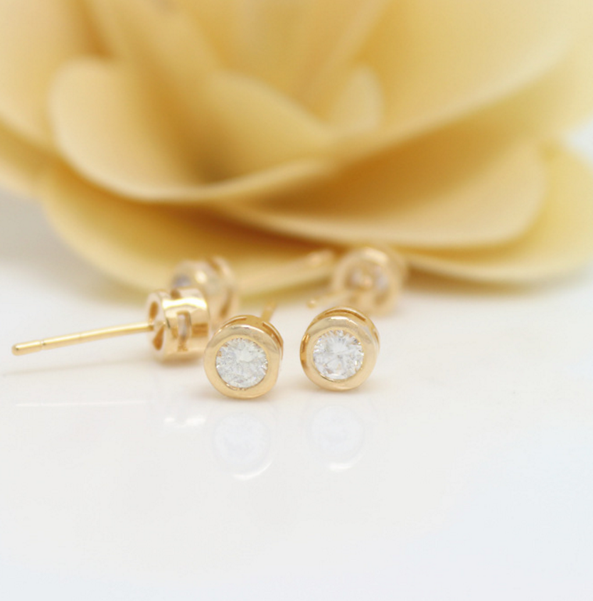 3 pcs 24k gold plated white zircon earring brass spacer beads  brass caps brass connector Xaxe.com