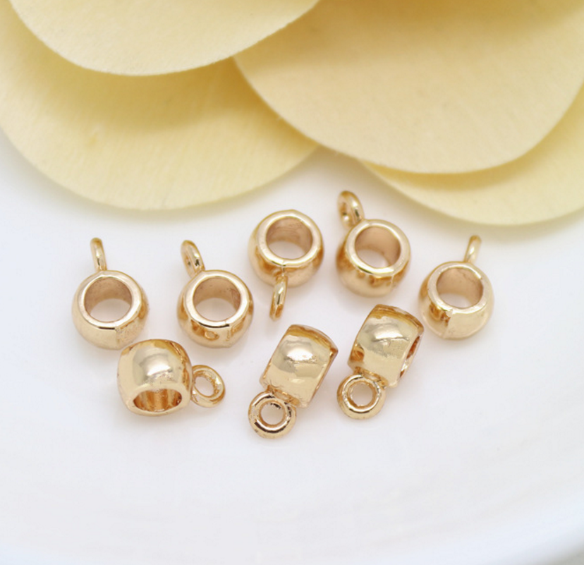 30 pcs 24k gold plated 6 x 9 mm brass spacer beads  brass caps brass connector Xaxe.com