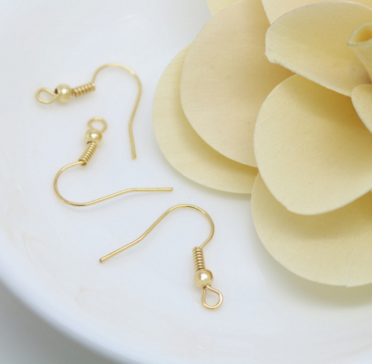 5 pairs 24k gold plated brass earring hooks Xaxe.com