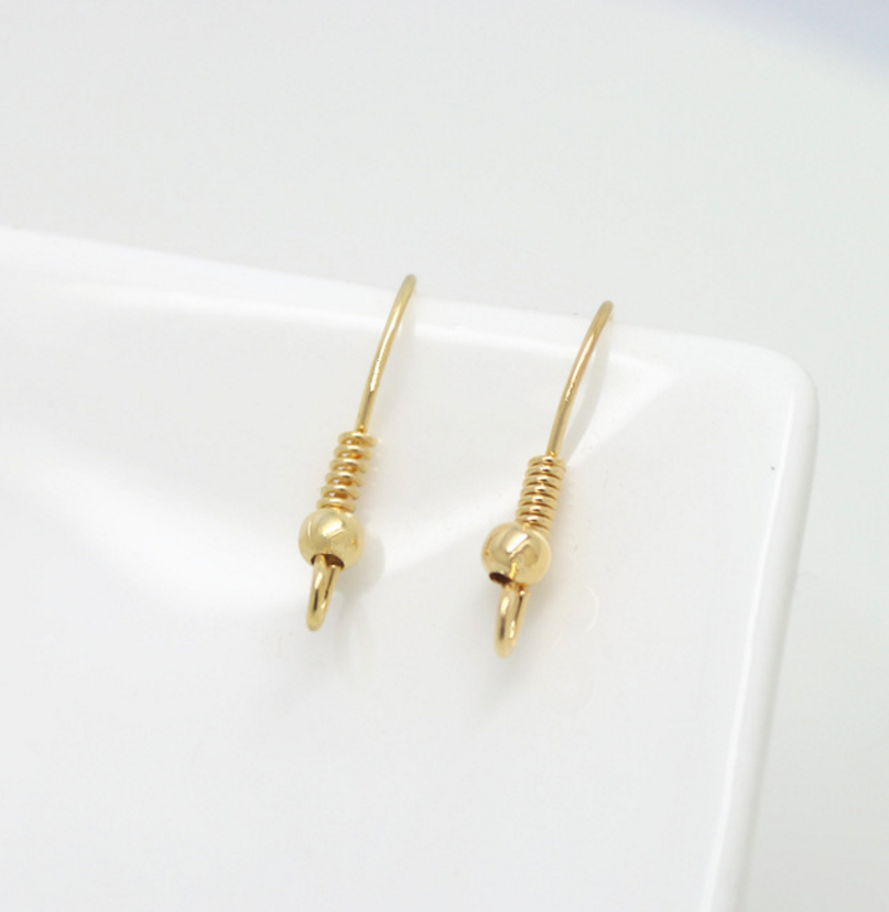5 pairs 24k gold plated brass earring hooks Xaxe.com