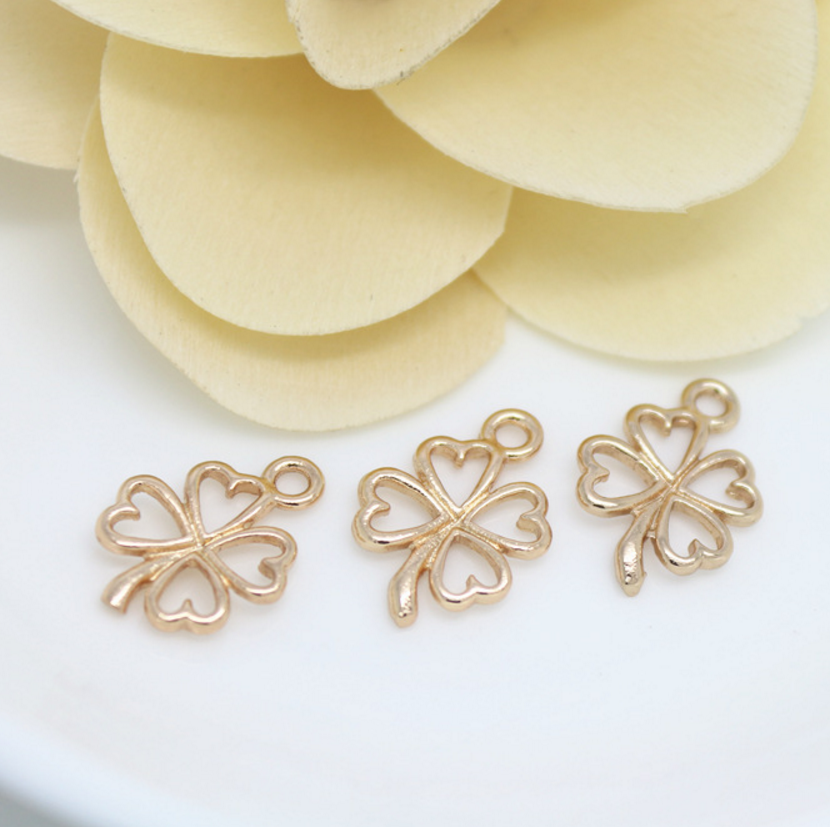 5 pcs 24k gold plated cubic celtic leaf brass spacer beads  brass caps brass connector Xaxe.com