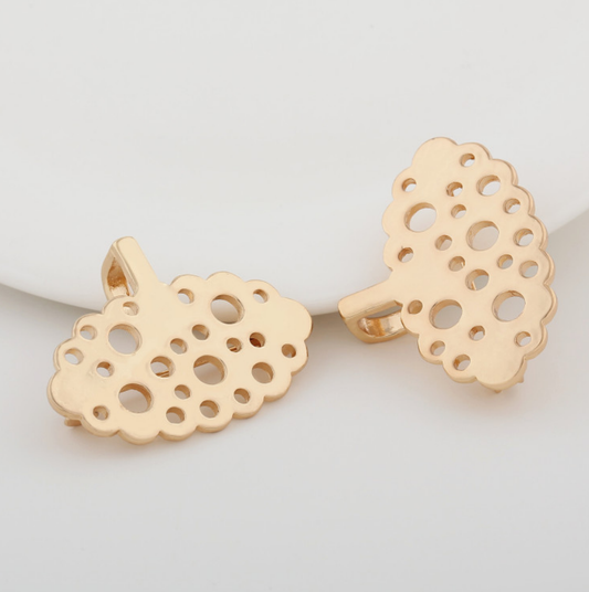 5 pcs 24k gold plated cubic fan shape pin brooch brass spacer beads  brass caps brass connector Xaxe.com