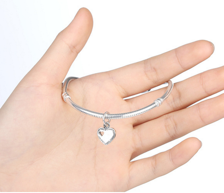 925 Sterling Silver Charm Adorable LOVE Fits Pandora, Biagi, Troll, Chamilla and Many Other European Charm Xaxe.com