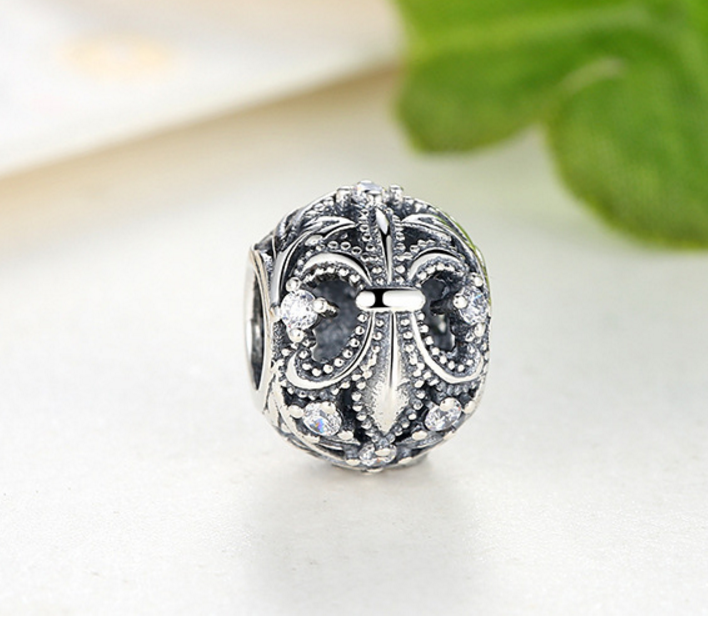 925 Sterling Silver Charm Adorable hollow ball Bead Fits Pandora, Biagi, Troll, Chamilla and Many Other European Charm Xaxe.com