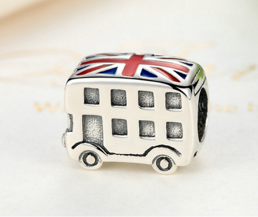 925 silver London bus bead fits Pandora charm Xaxe.com