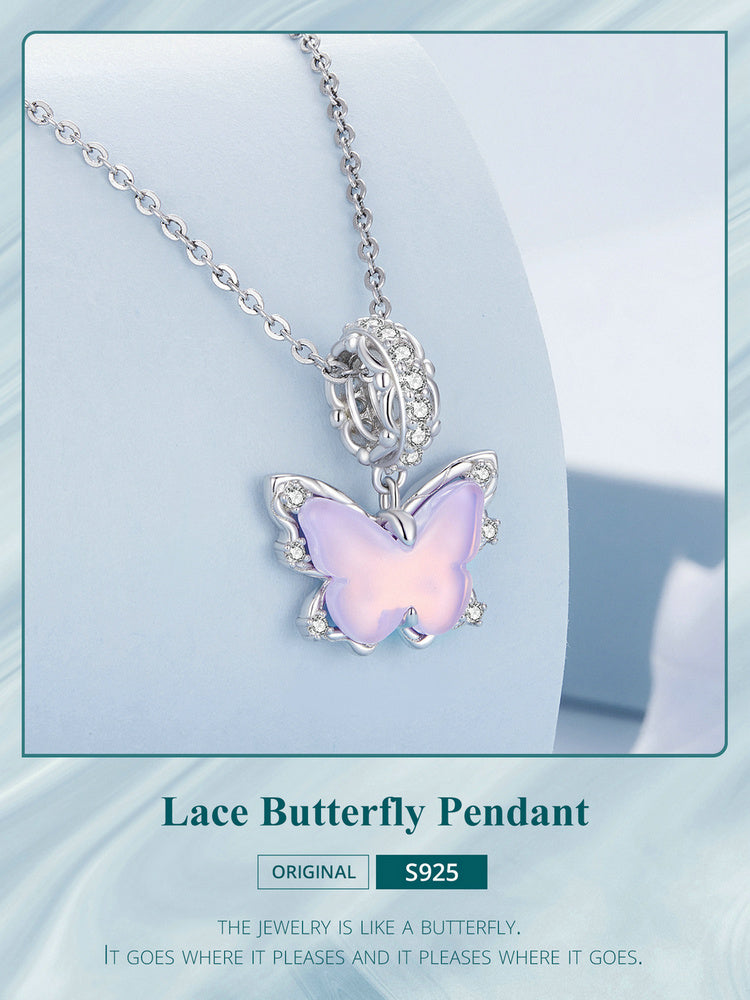Sterling 925 silver charm the lace butterfly pendant fits Pandora charm and European charm bracelet