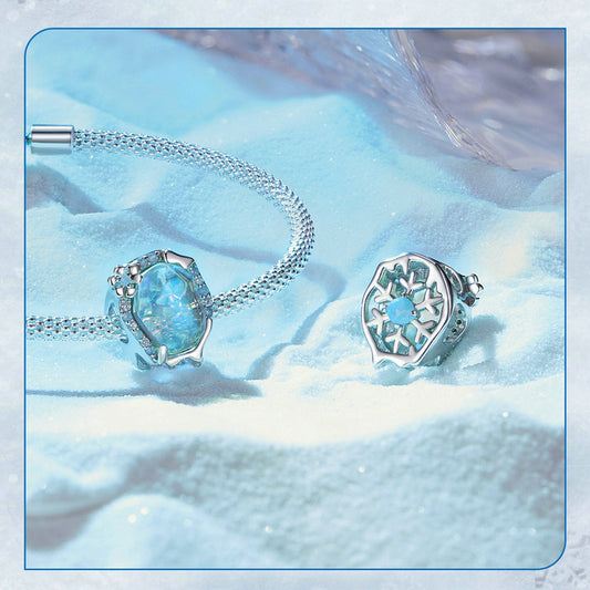 Sterling 925 silver charm the melting ice and snow charm pendant fits Pandora charm and European charm bracelet