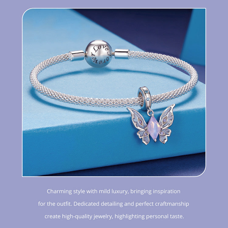 Sterling 925 silver charm the magic butterfly charm pendant fits Pandora charm and European charm bracelet