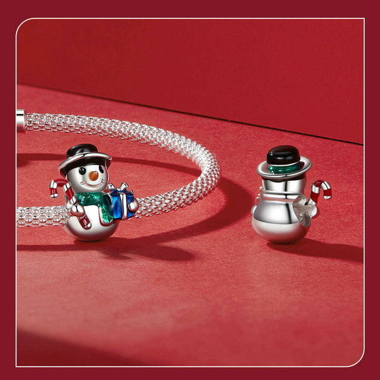 Sterling 925 silver charm the snowman charm pendant fits Pandora charm and European charm bracelet