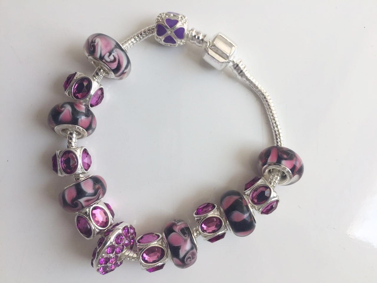 Charm Bracelet, Friendship Bracelet, Pandora Bracelet,European Bracelet,Charm Beads Bracelet,,Gift for her Xaxe.com