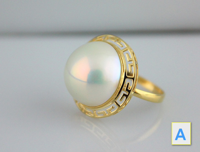 Elegant 15 mm Huge Mabe Pearl  18K Solid Gold Xaxe.com