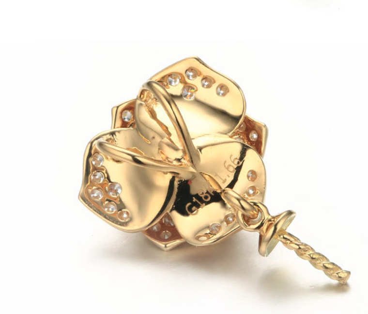 Real gold 14k solid gold pearl pendant setting CZ cubic zirconia the luxury, Yellow gold Xaxe.com