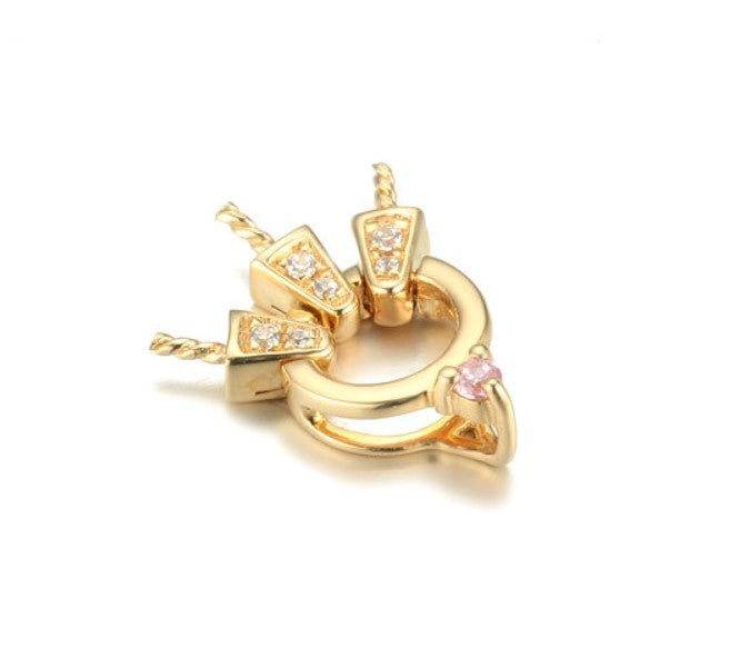 Real gold 14k solid gold pendant setting CZ cubic zirconia fashion ins stylish, Yellow gold Xaxe.com