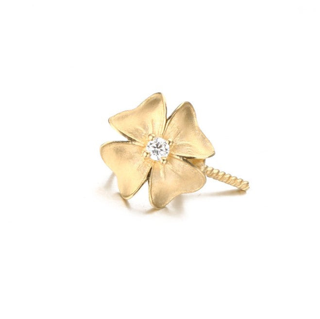 Real gold 14k solid gold pendant setting CZ cubic zirconia ins stylish floral, Yellow gold p002880 Xaxe.com