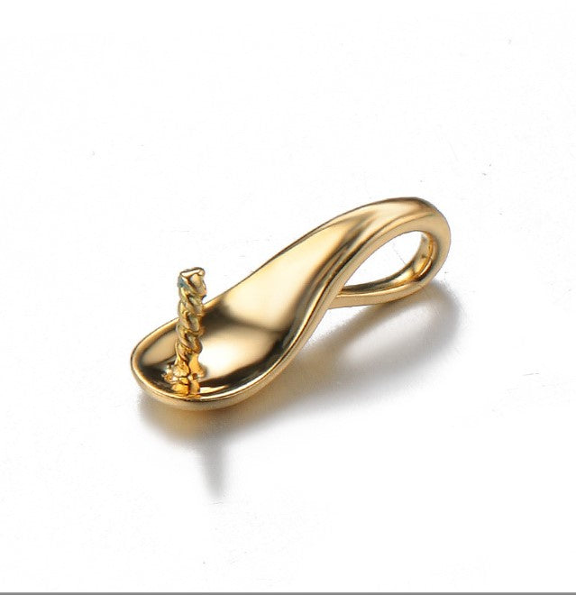 Real gold 14k solid gold pendant setting high heel shape, Yellow gold n002232 Xaxe.com