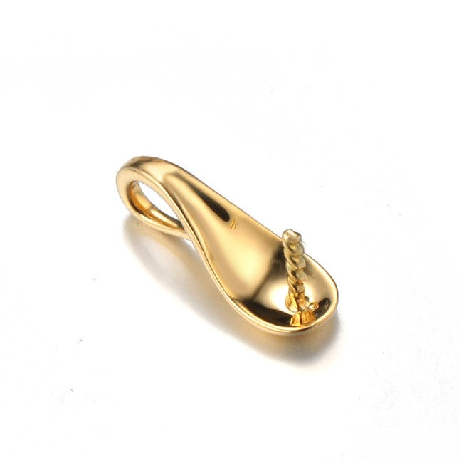 Real gold 14k solid gold pendant setting high heel shape, Yellow gold n002232 Xaxe.com