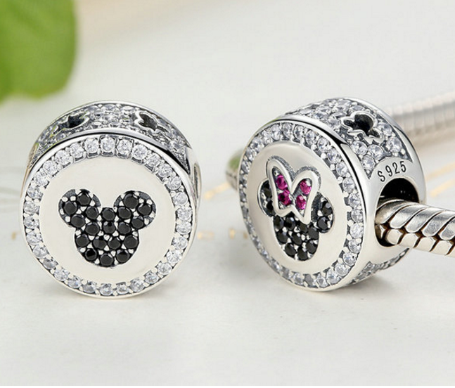 Sterling 925 silver Mickey bead fits Pandora charm and European bracelet Xaxe.com