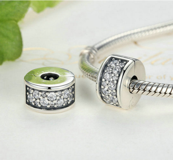 Sterling 925 silver bead cubic zirconia fits Pandora Charm Xaxe.com