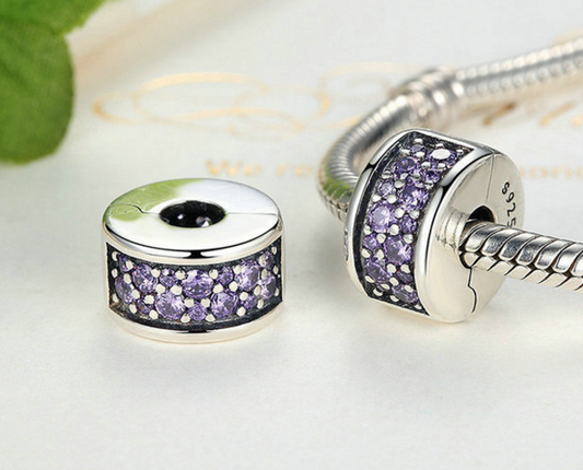 Sterling 925 silver bead cubic zirconia fits Pandora Charm Xaxe.com