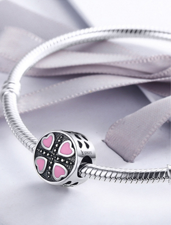 Sterling 925 silver charm 4 love bead pendant fits Pandora charm and European charm bracelet Xaxe.com