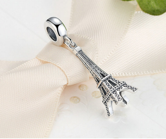 Sterling 925 silver charm Eifel tower bead pendant fits Pandora charm and European charm bracelet Xaxe.com