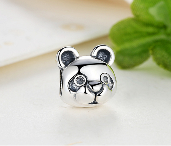 Sterling 925 silver charm Panda face heart bead pendant fits European style bracelet Xaxe.com