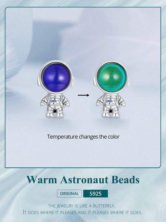 Sterling 925 silver charm Warm Astronaut Beads pendant fits Pandora charm and European charm bracelet Xaxe.com