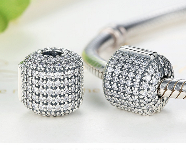 Sterling 925 silver charm Zircon bead pendant fits European bracelet Xaxe.com