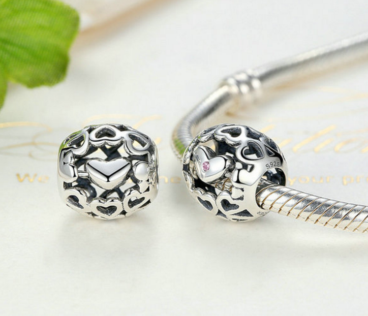 Sterling 925 silver charm all love bead pendant fits Pandora charm and European charm bracelet Xaxe.com