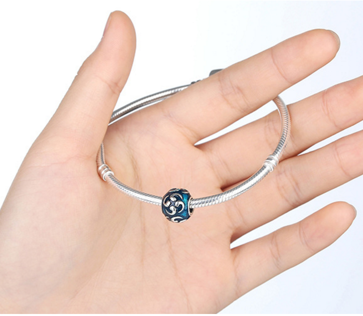 Sterling 925 silver charm art bead pendant fits Pandora charm and European charm bracelet Xaxe.com