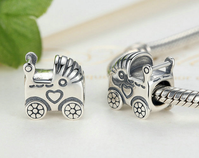 Sterling 925 silver charm baby car bead pendant fits Pandora charm and European charm bracelet Xaxe.com