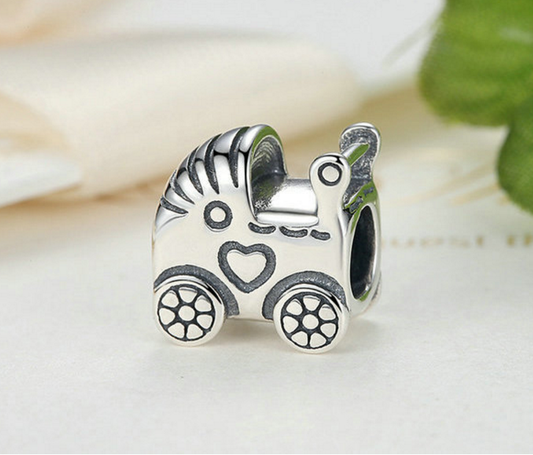 Sterling 925 silver charm baby car bead pendant fits Pandora charm and European charm bracelet Xaxe.com