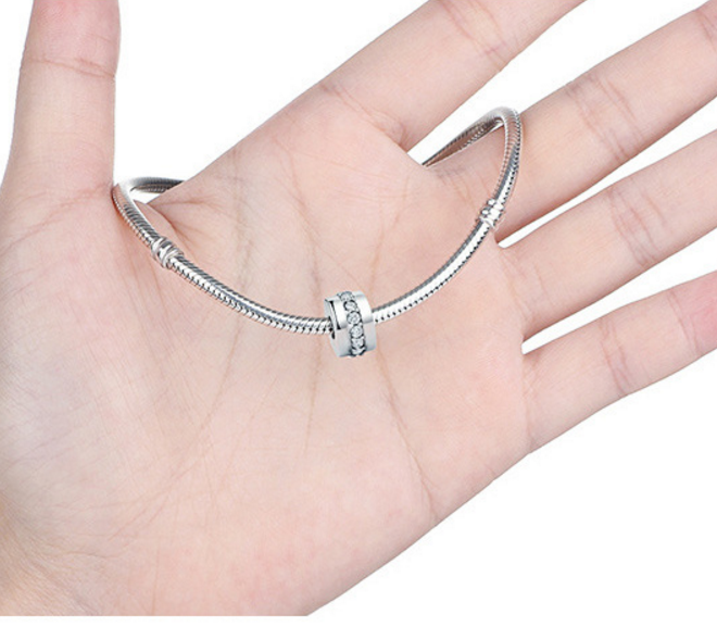 Sterling 925 silver charm beauty zircon bead pendant fits Pandora charm and European charm bracelet Xaxe.com
