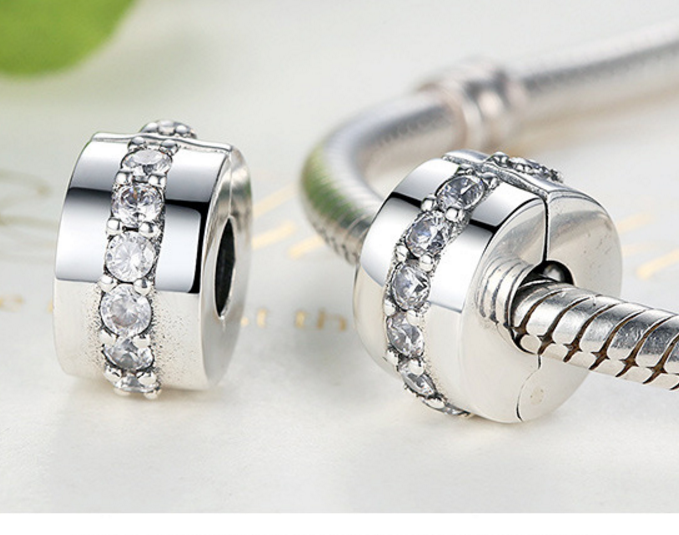 Sterling 925 silver charm beauty zircon bead pendant fits Pandora charm and European charm bracelet Xaxe.com