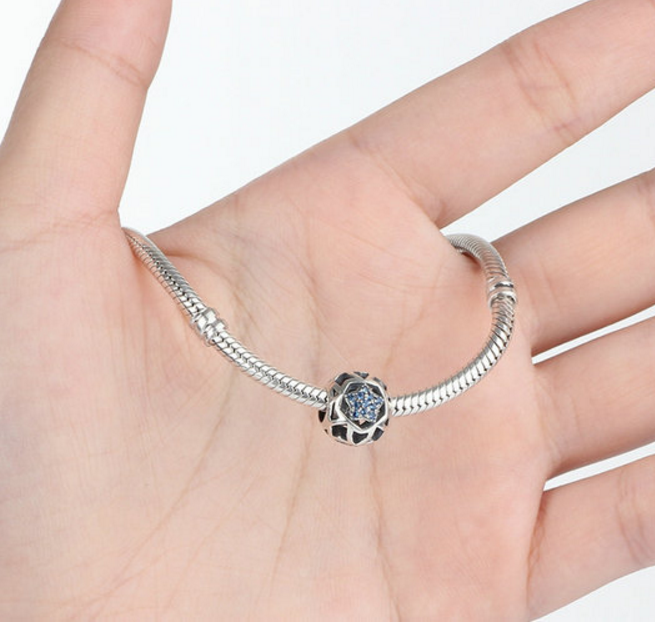 Sterling 925 silver charm blue star pendant fits Pandora charm and European charm bracelet Xaxe.com