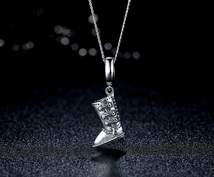 Sterling 925 silver charm boots bead pendant fits Pandora charm and European charm bracelet Xaxe.com