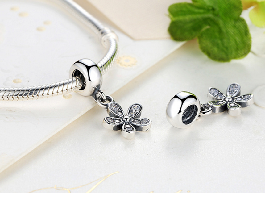 Sterling 925 silver charm clover bead pendant fits Pandora charm and European charm bracelet Xaxe.com