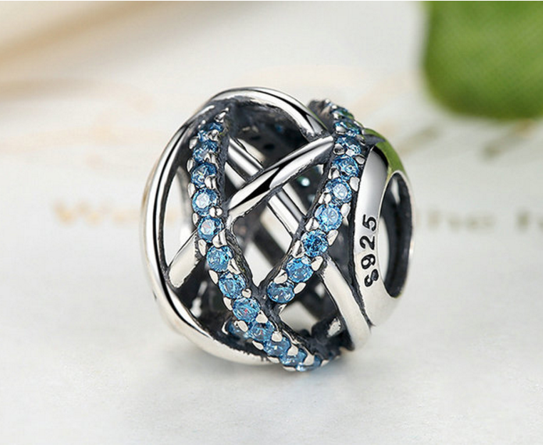 Sterling 925 silver charm color hollow bead pendant fits European charm bracelet Xaxe.com