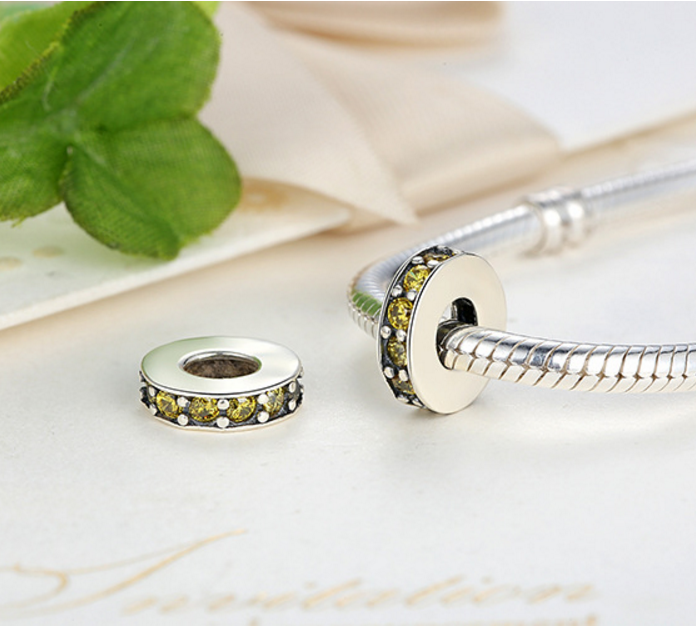 Sterling 925 silver charm color zircon bead pendant fits European style bracelet Xaxe.com