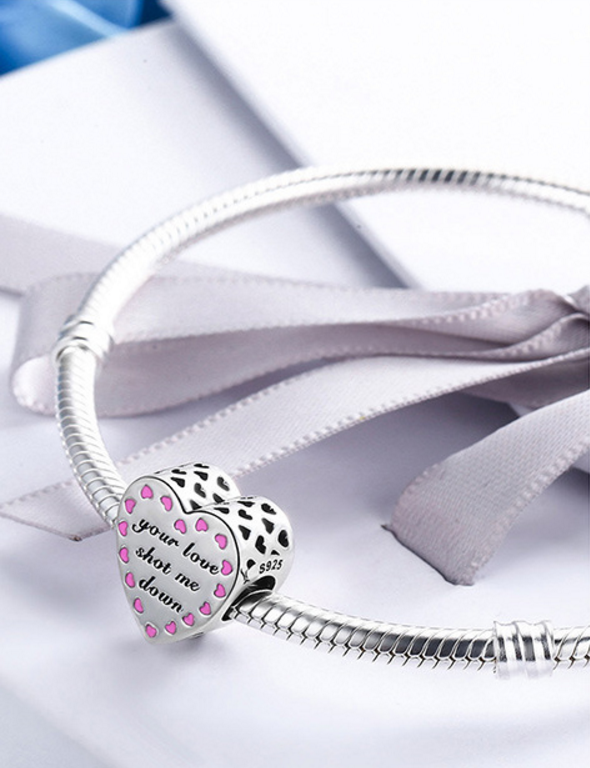 Sterling 925 silver charm cupid love heart bead pendant fits Pandora charm and European charm bracelet Xaxe.com