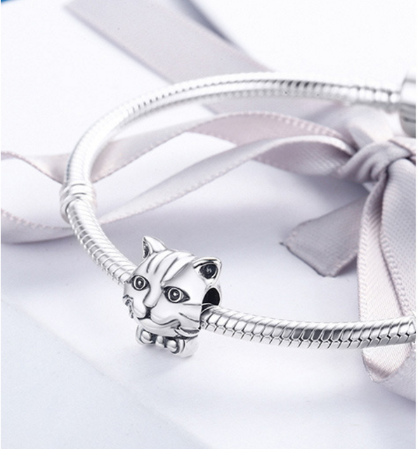 Sterling 925 silver charm cute lion bead pendant fits Pandora charm and European charm bracelet Xaxe.com