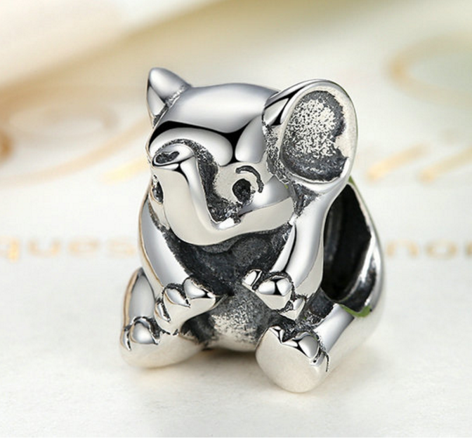 Sterling 925 silver charm elephant bead fits European charm bracelet Xaxe.com