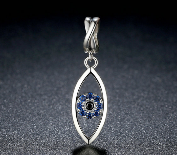 Sterling 925 silver charm evil eye bead pendant fits Pandora charm and European charm bracelet Xaxe.com