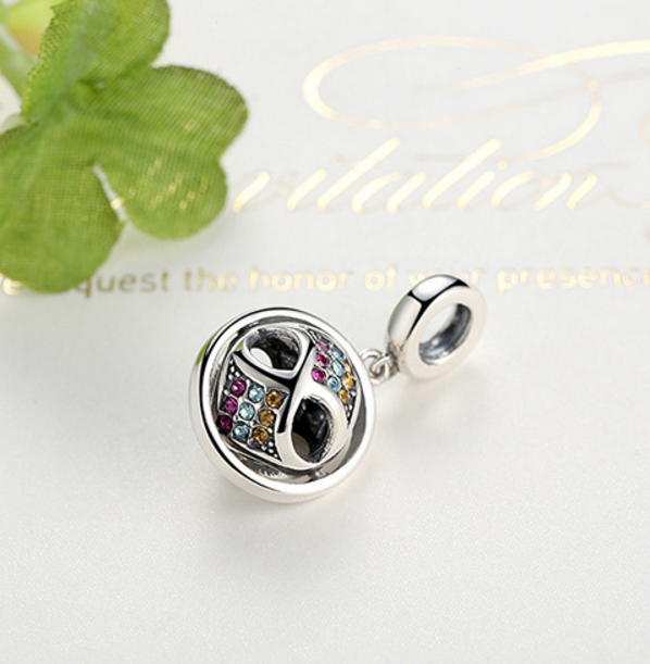 Sterling 925 silver charm eye bead pendant fits Pandora charm and European charm bracelet Xaxe.com